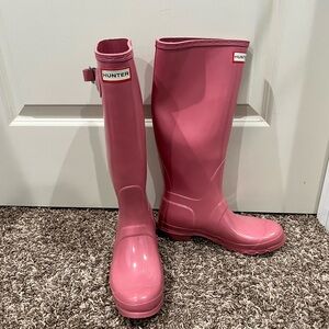 Hunter Women's Gloss Pink Rain Boots